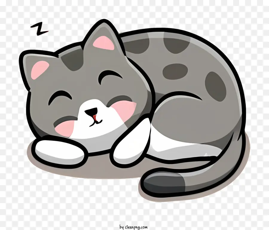 Gato Dormindo，Ilustração Dos Desenhos Animados PNG