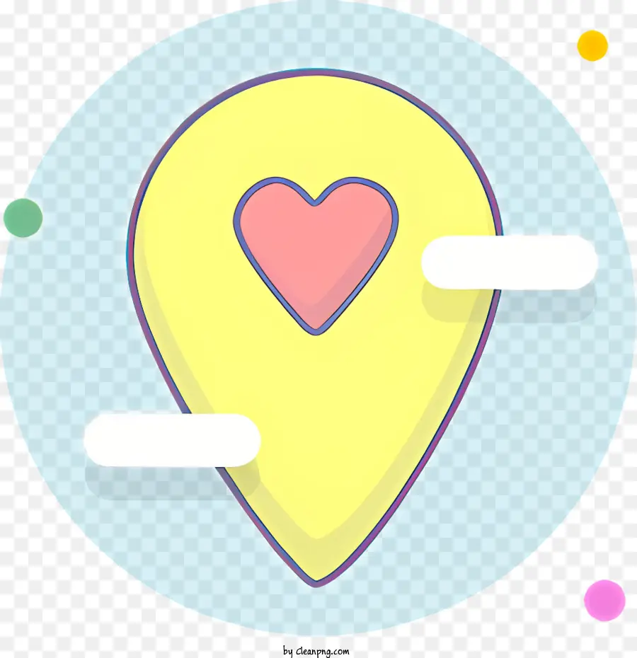 Marcador De Mapa Amarelo，Símbolo Do Coração Rosa PNG