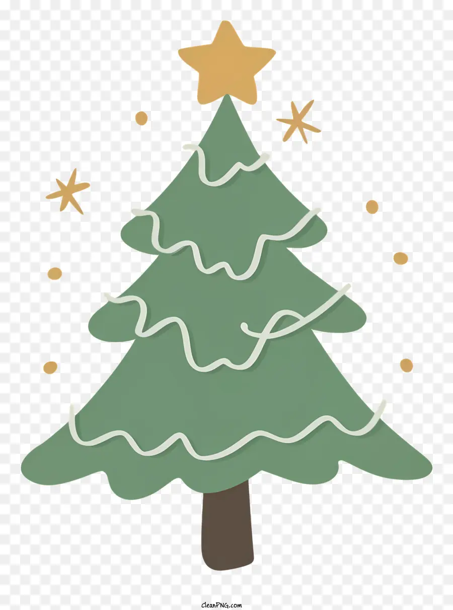 árvore De Natal，Estrela De Ouro PNG