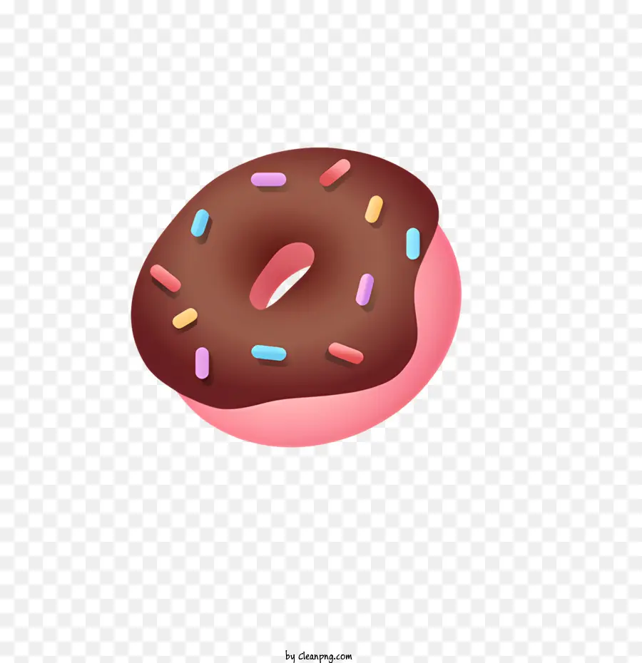 Donut De Chocolate，Borrifos Coloridos PNG