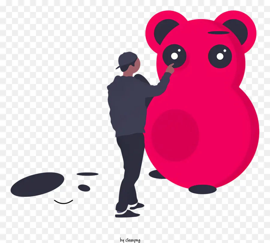 Urso Rosa，Ilustração Dos Desenhos Animados PNG