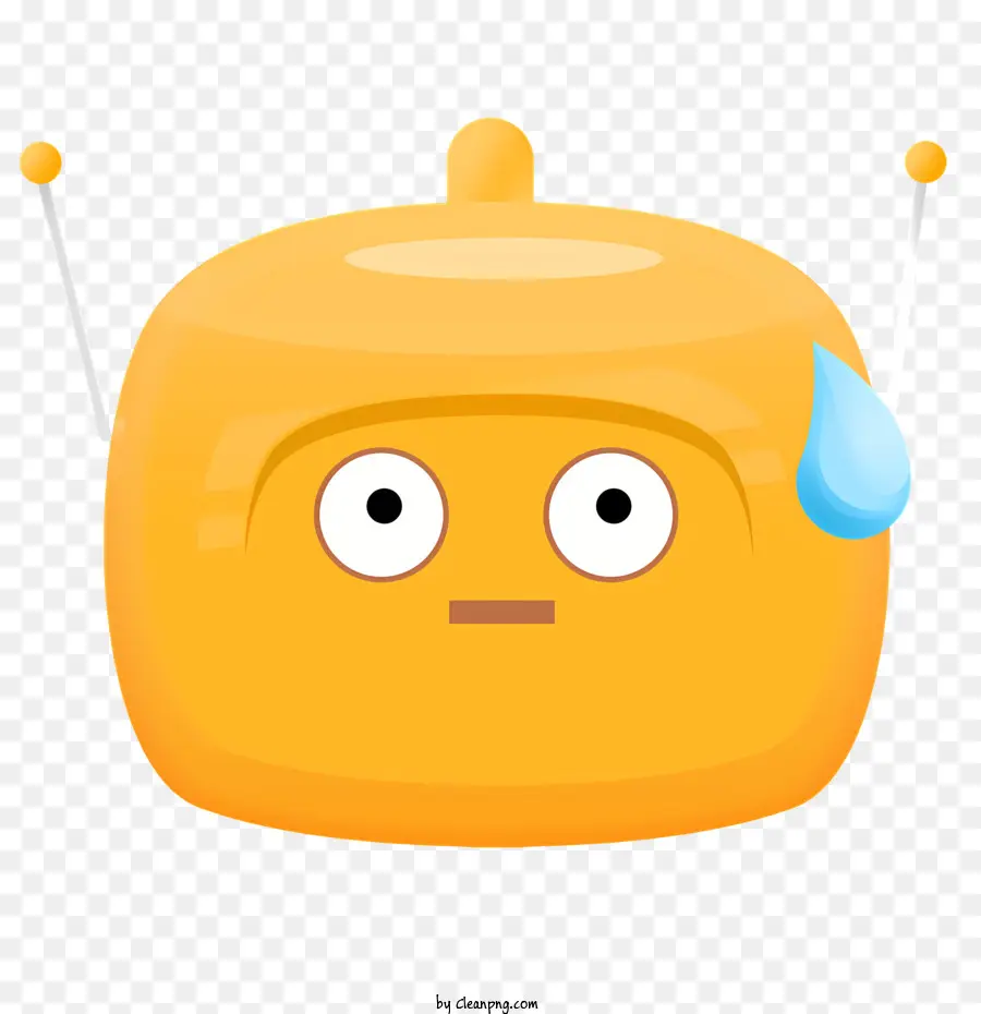 Personagem De Desenho Animado Triste，Robô Amarelo PNG