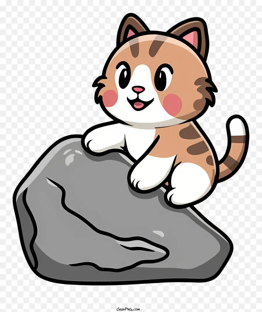 Gato Dos Desenhos Animados，Grande Pedra PNG