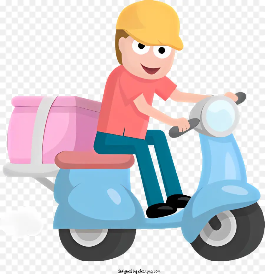 Homem Na Scooter De Motor，Capacete Rosa PNG