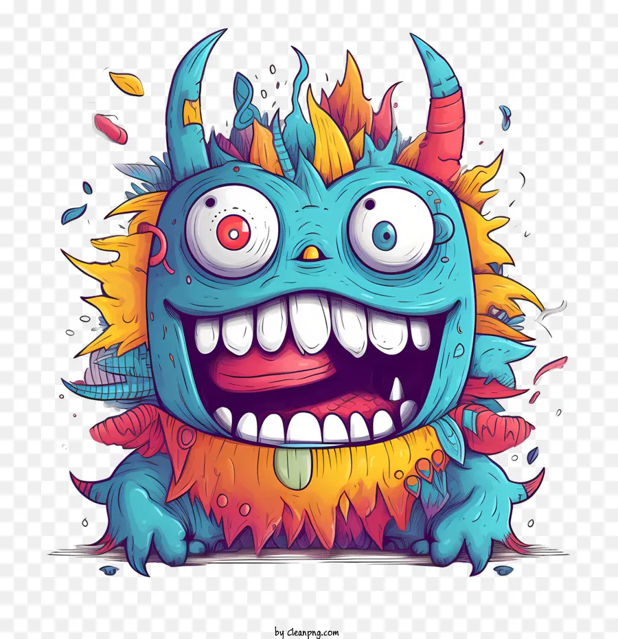 Desenho Animado Monster，Engraçado PNG