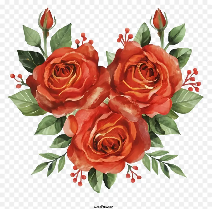 Rosas Vermelhas，Arranjo Circular PNG