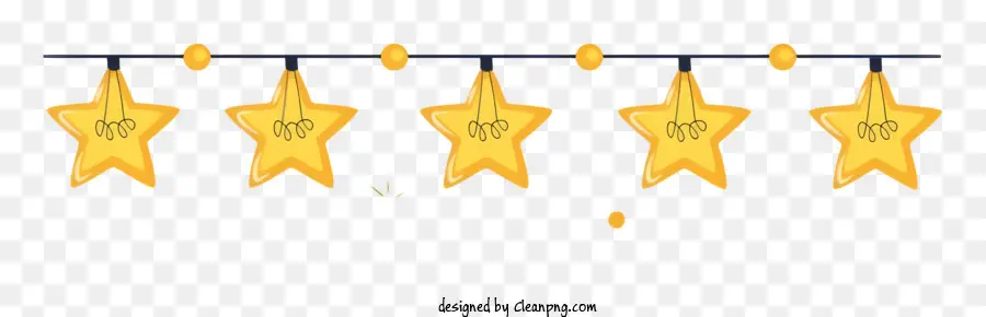 Estrela Ornamentos，Decoração Amarela PNG
