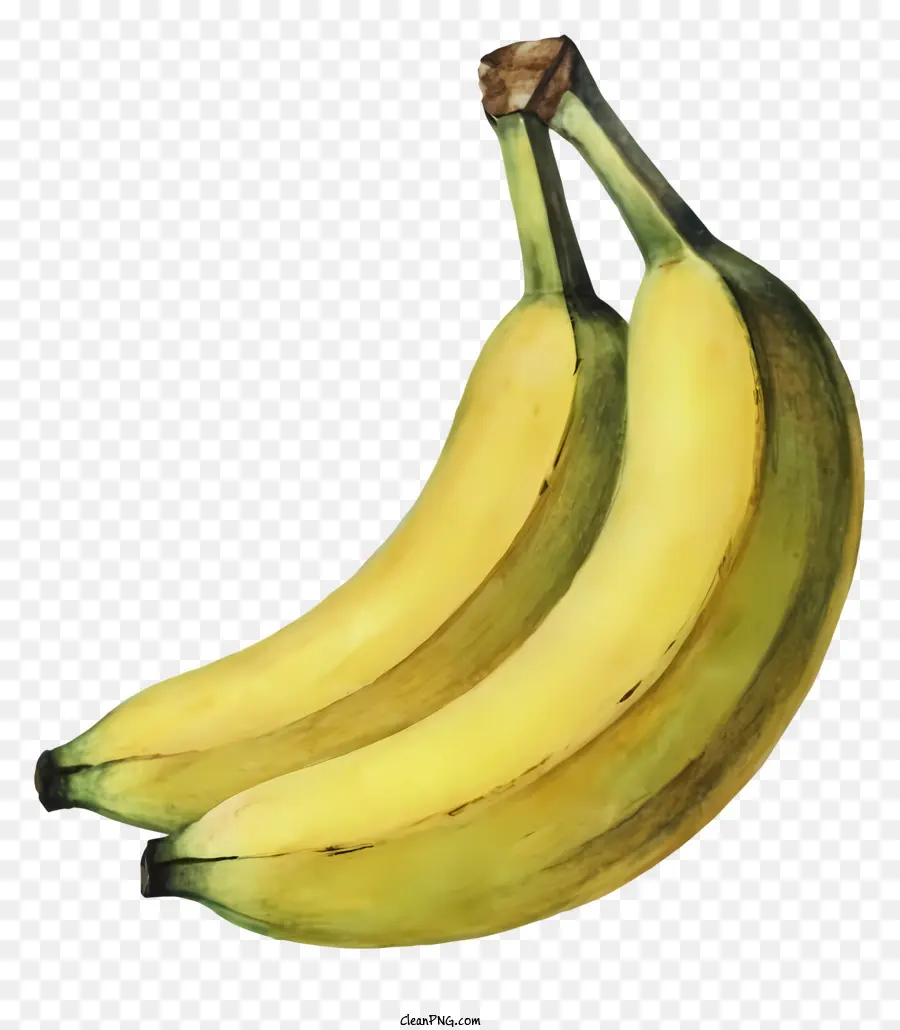 Pintura De Bananas Maduras，Bananas Amarelas Brilhantes PNG