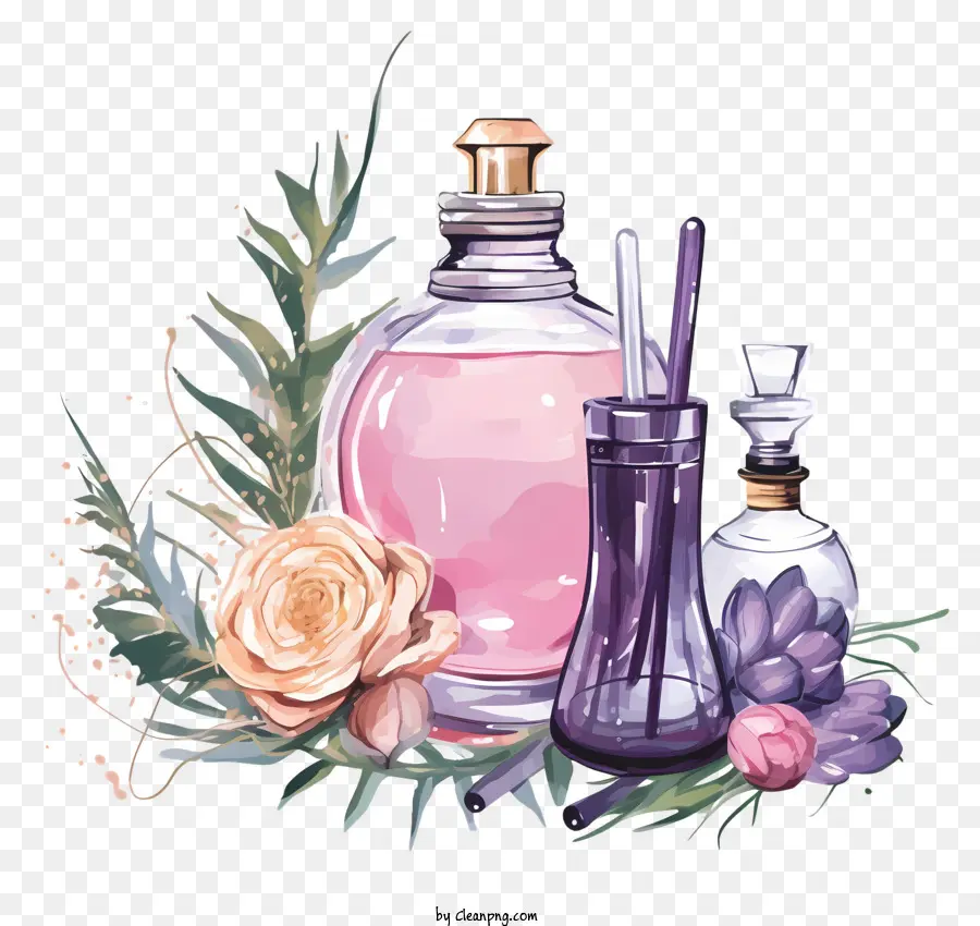 Frasco De Perfume，Rosa PNG