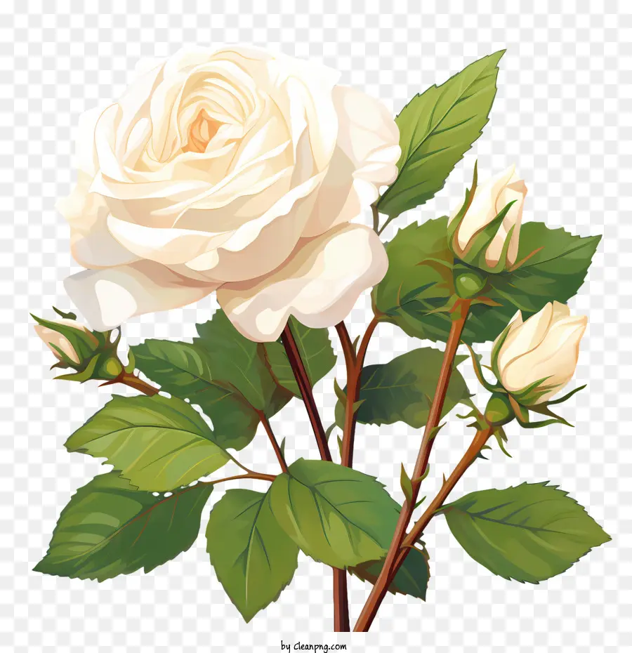 Flor Branca De Rosa，Branco PNG