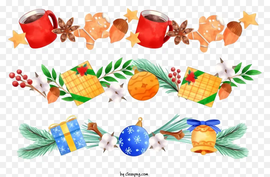 Guirlanda De Natal，Decorações PNG