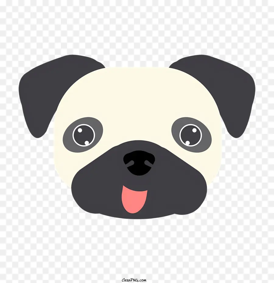 Desenho Animado Pug，Cachorro Com Língua Para Fora PNG