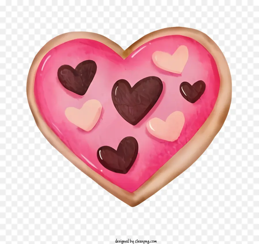 Cookie Em Forma De Coração Rosa，Tratamento Do Dia Dos Namorados PNG