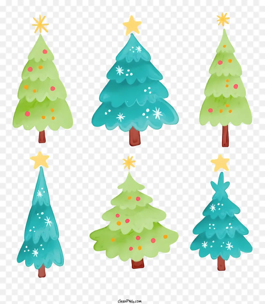 árvores De Natal，árvores Decoradas PNG