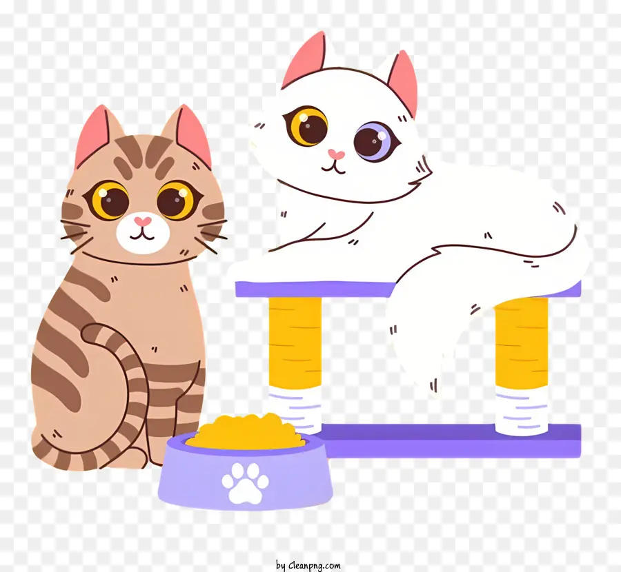 Gatos Na Mesa，Gatos Usando Colares PNG