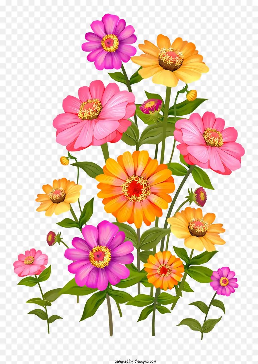 Bouquet Of Flowers，Flores Coloridas PNG