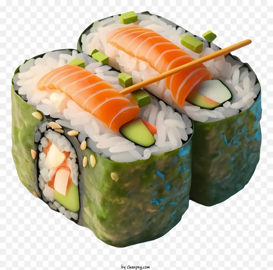 Rolo De Sushi，Sushi De Salmão PNG