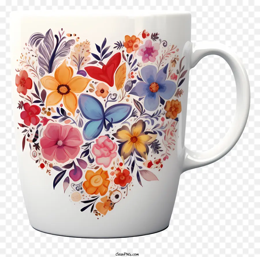 Caneca Em Formato De Coração，Caneca PNG