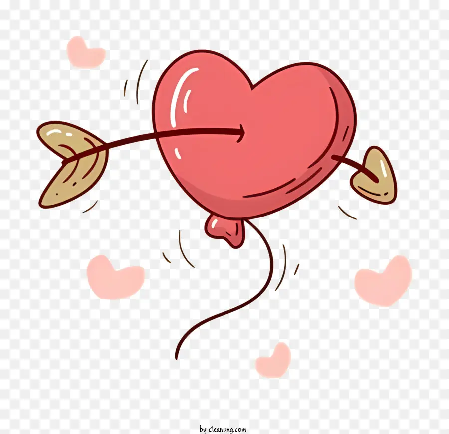 Heartshaped Balão，Coração Vermelho Balão PNG