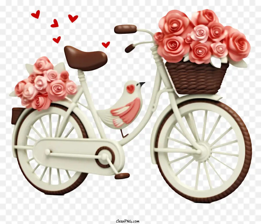 Andar De Bicicleta，Rosas Cor De Rosa PNG
