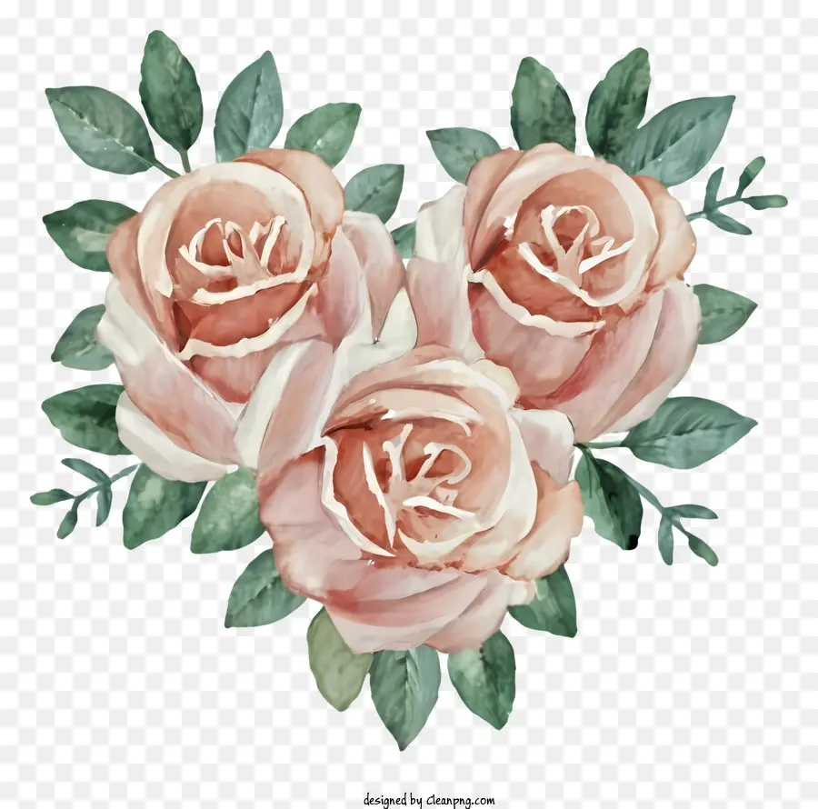 Rosas，Flores Em Aquarela PNG