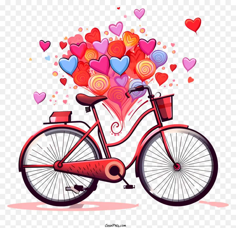 Bicicleta，Coração Em Forma De Balão PNG