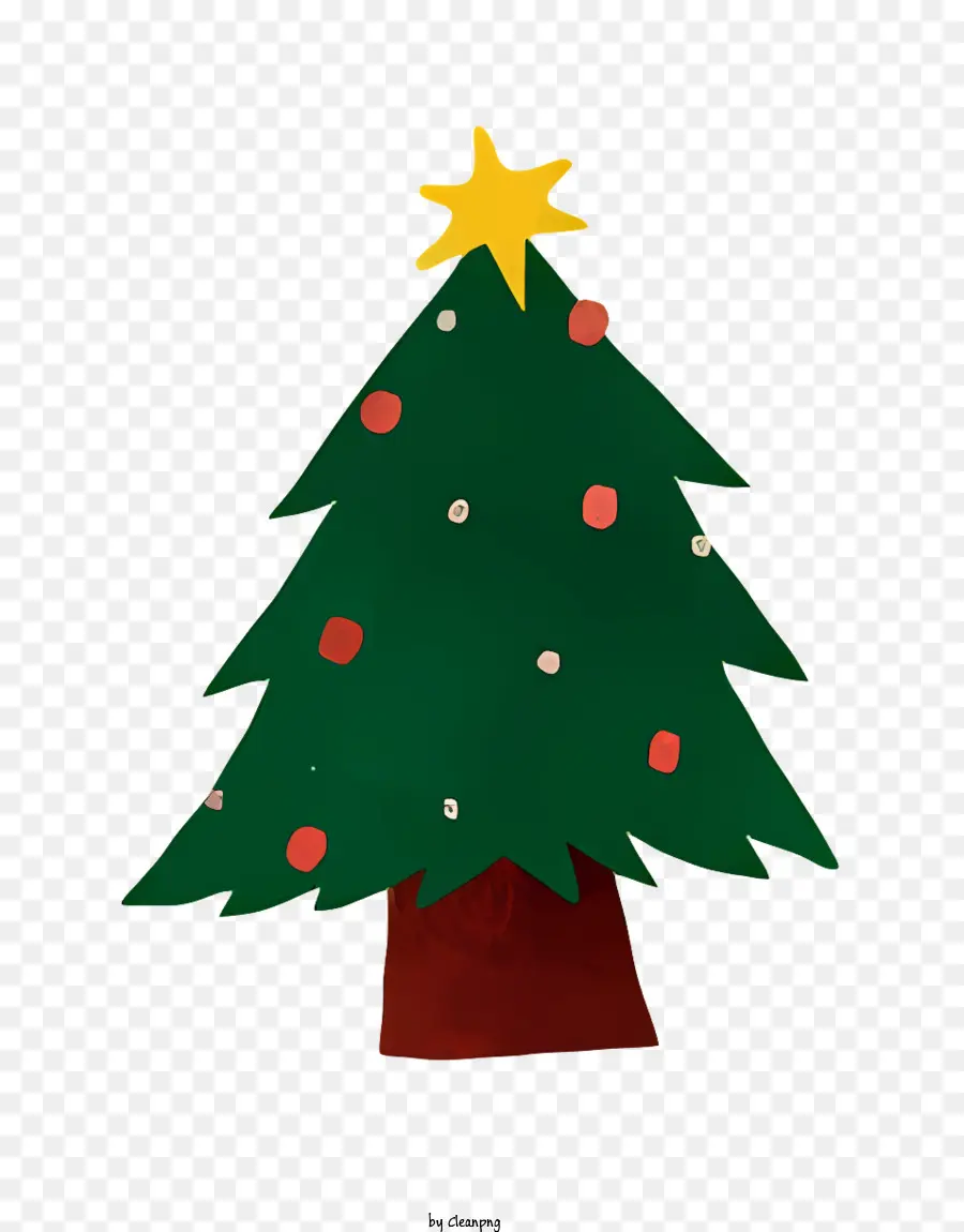 árvore De Natal Verde，Decorações Vermelhas E Douradas PNG