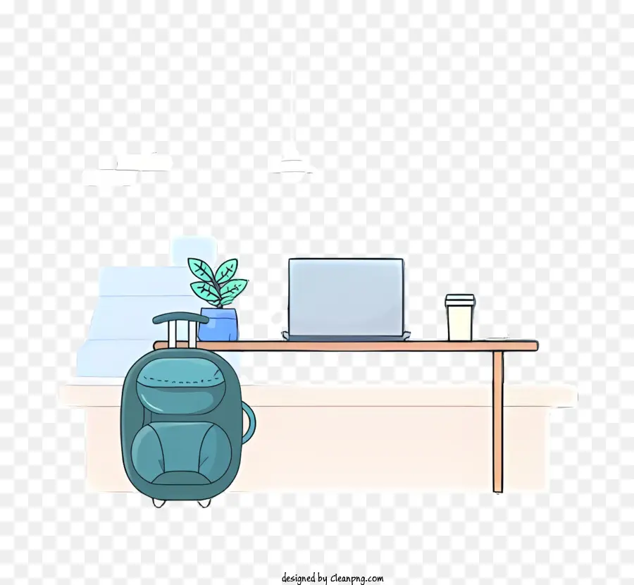 Mesa De Computador，Laptop E Mochila PNG