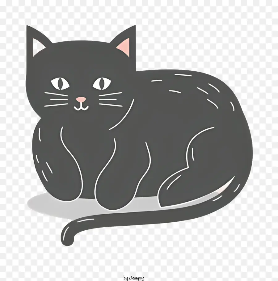 Gray Cat，Deitado Gato PNG