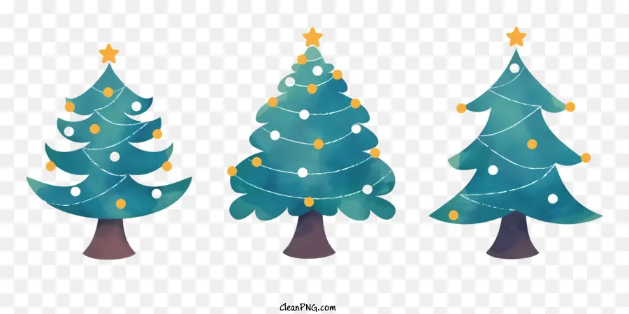 árvores De Natal，Luzes Douradas PNG