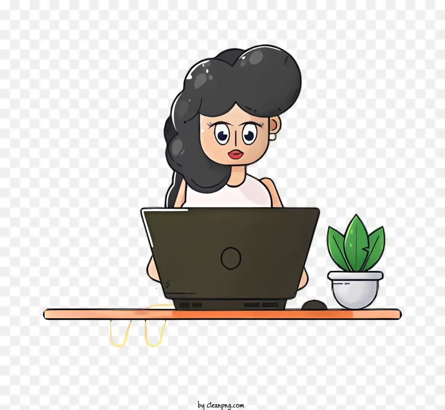Mulher Trabalhando No Laptop，Concentração No Trabalho PNG