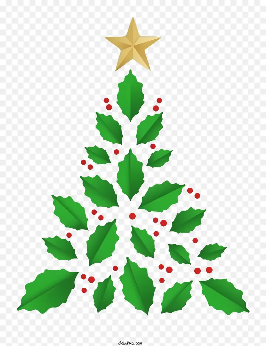 árvore De Natal，Holly Folhas PNG
