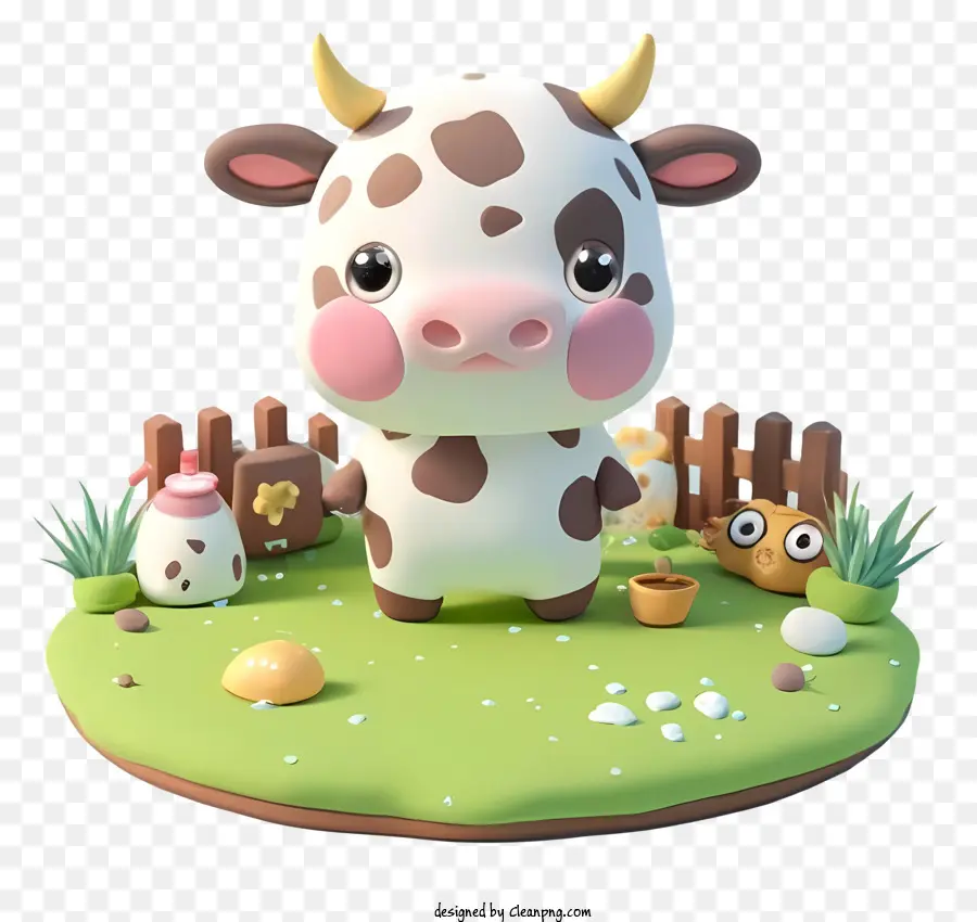 Cartoon Cow，Animais Da Fazenda PNG