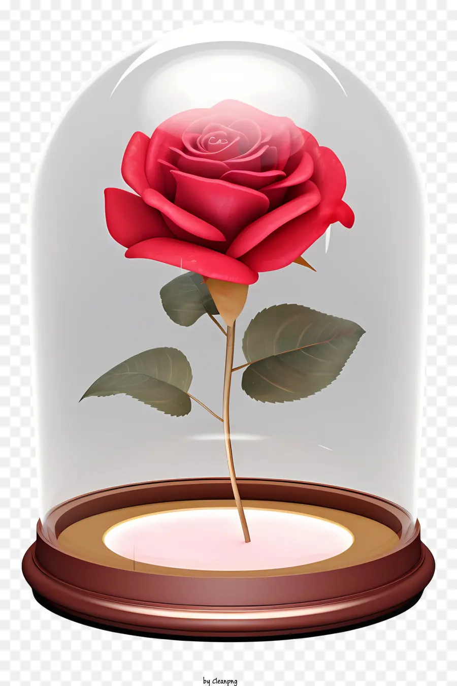 Cúpula De Vidro，Rosa Em Vaso PNG