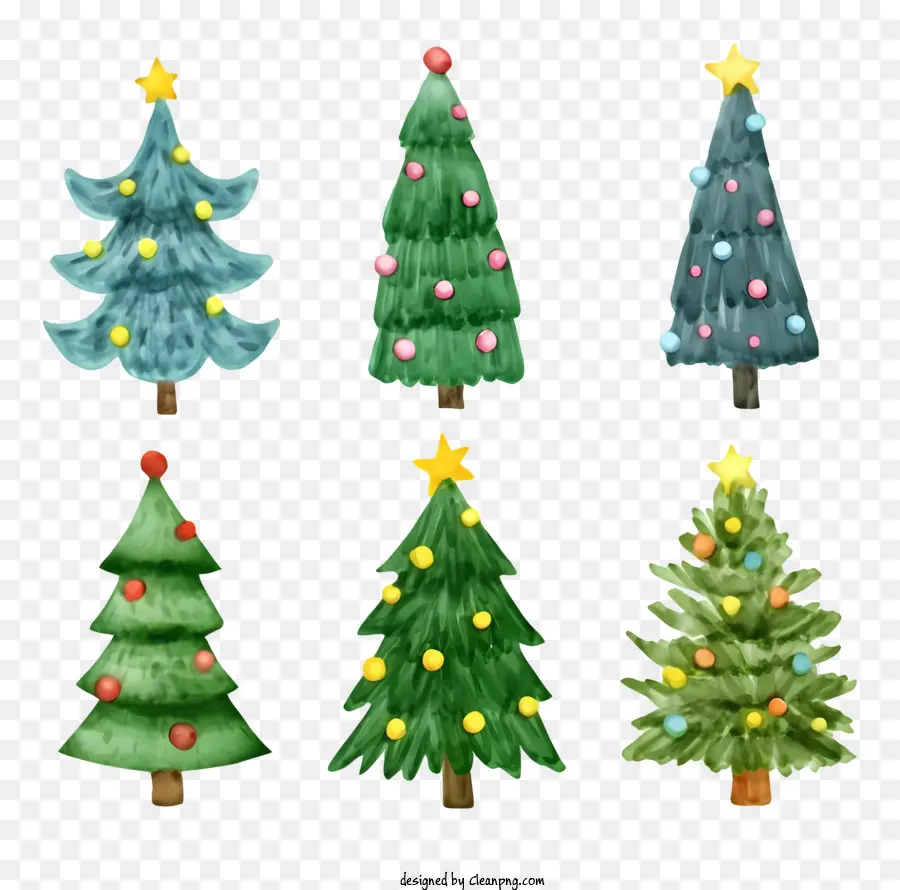 árvores De Natal，Colorido árvores PNG