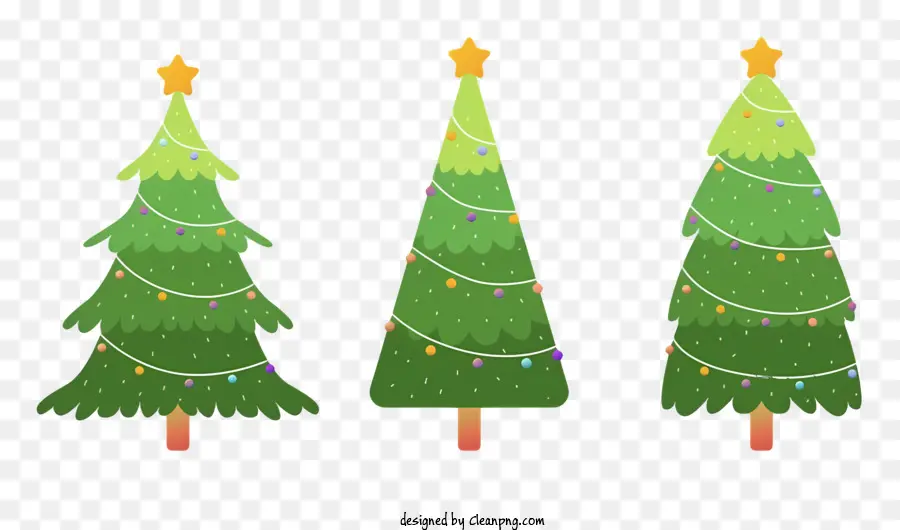 Cartoon árvores De Natal，Folhas Verdes PNG