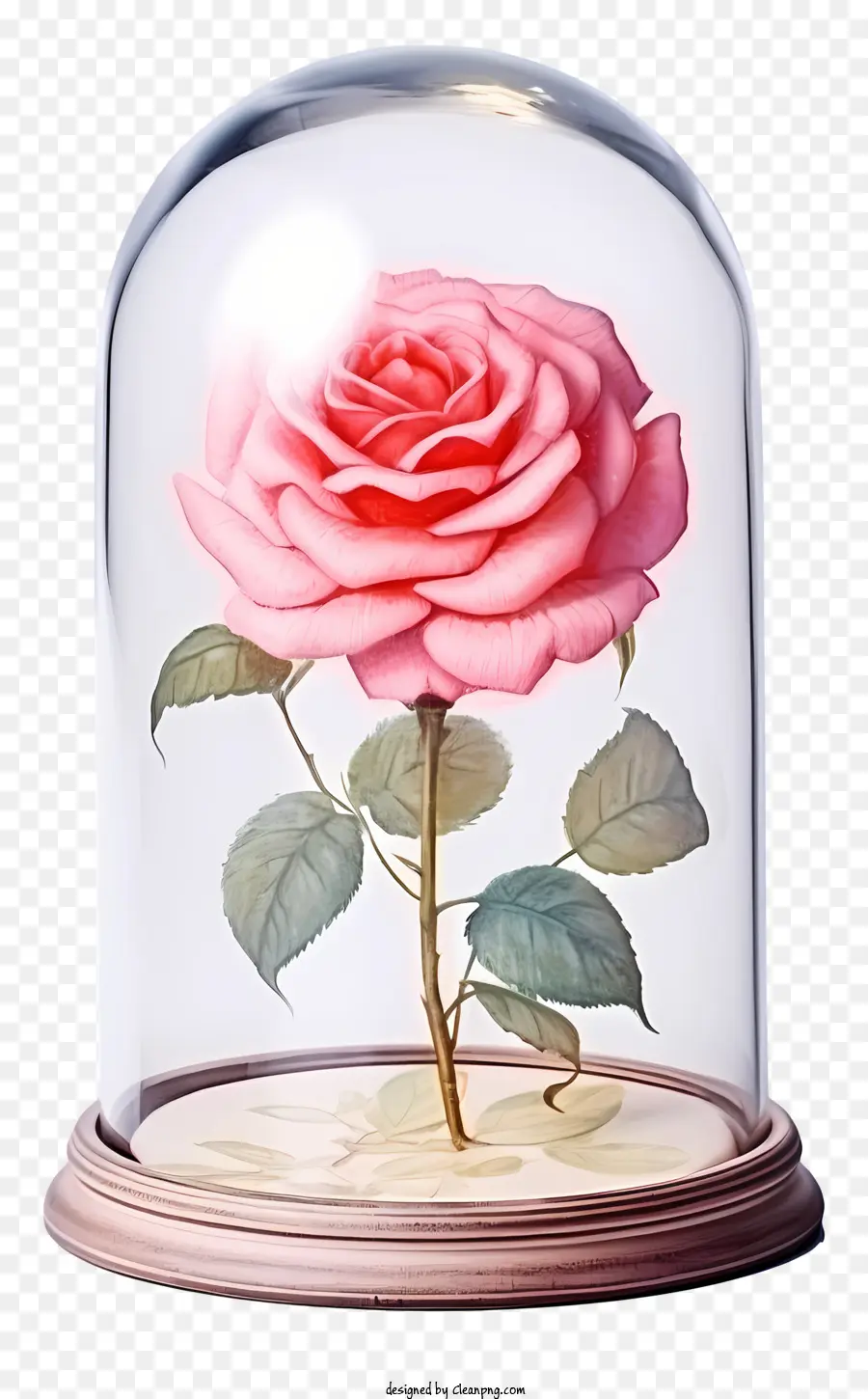 Rosa Em Cúpula De Vidro，A Flor Completa Se Levantou PNG