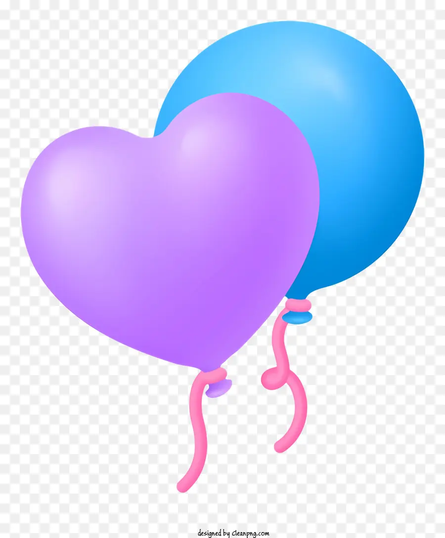 Heartshaped Balões，Balão Azul PNG