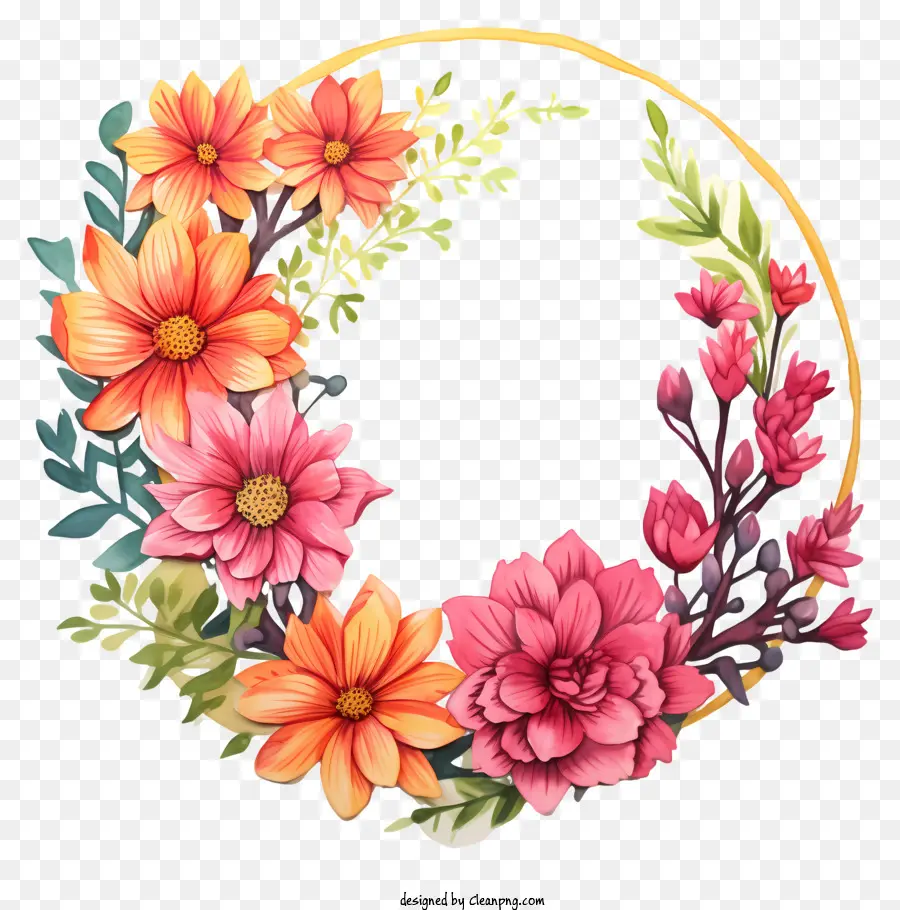 Coroa De Flores，Flores Coloridas PNG