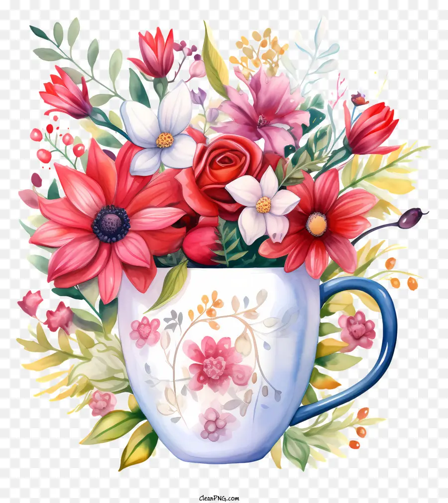 Vaso De Flores，Vaso Azul PNG