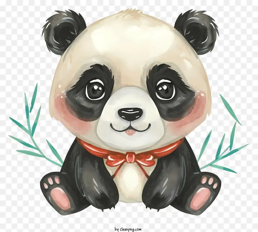 Pintura Em Aquarela，Urso Panda PNG