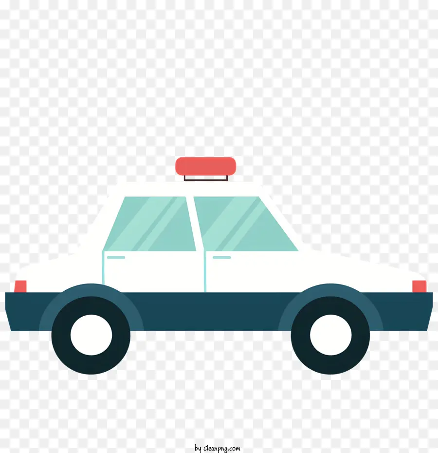 Carro Da Polícia Branca，Luz Vermelha PNG
