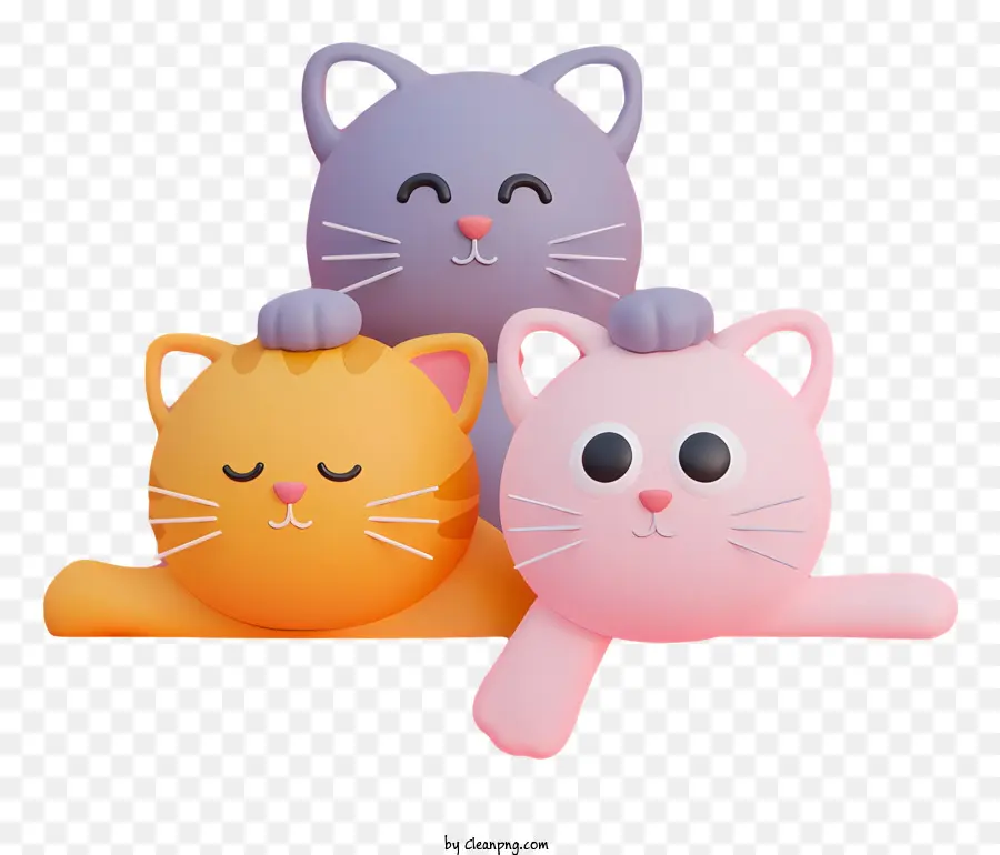 Dos Desenhos Animados De Gatos，Colares Listrados PNG