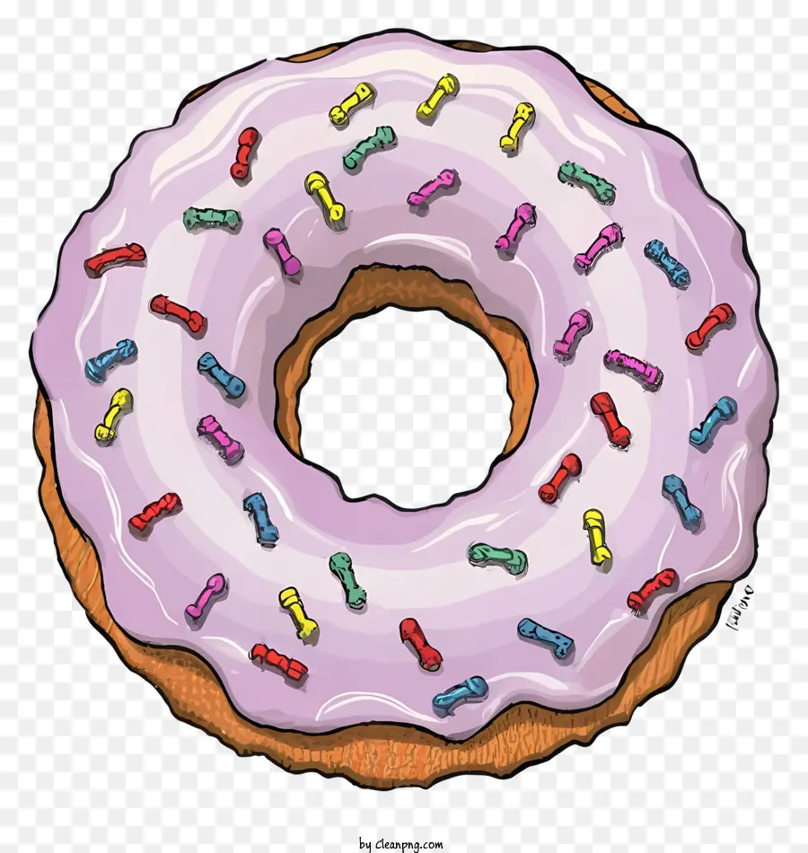 Rosa Donut，Arco íris Polvilha PNG