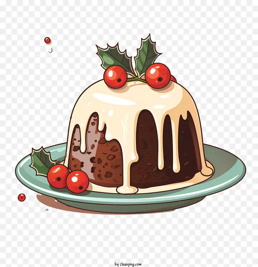 Bolo De Lava De Chocolate，Cereja No Topo PNG