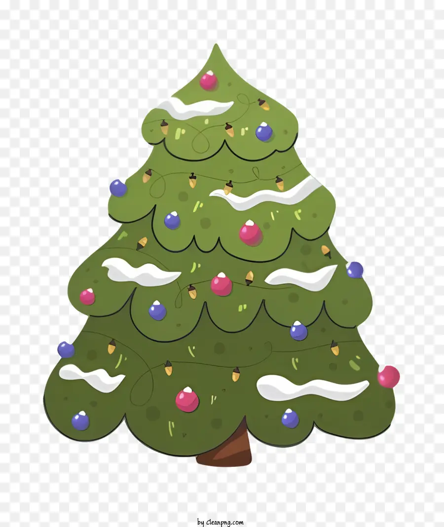 árvore De Natal，Decorações Brancas E Vermelhas PNG