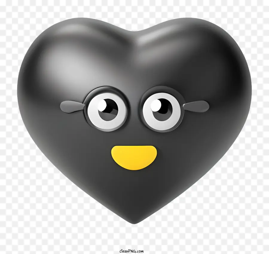 Coração Negro，Emoticon PNG