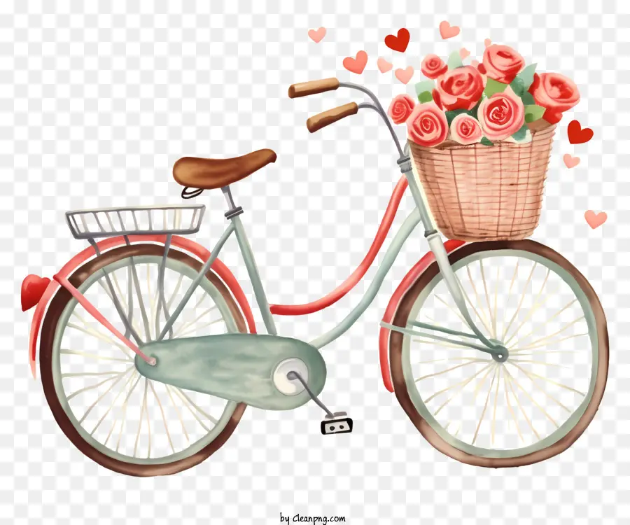 Ilustração Em Aquarela，Vintage Bicicleta PNG