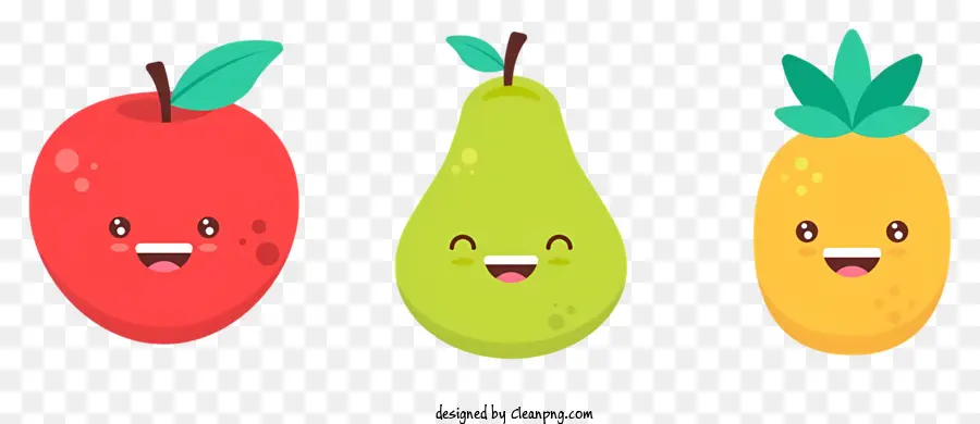 Frutas De Desenho Animado，Frutas Fofas PNG