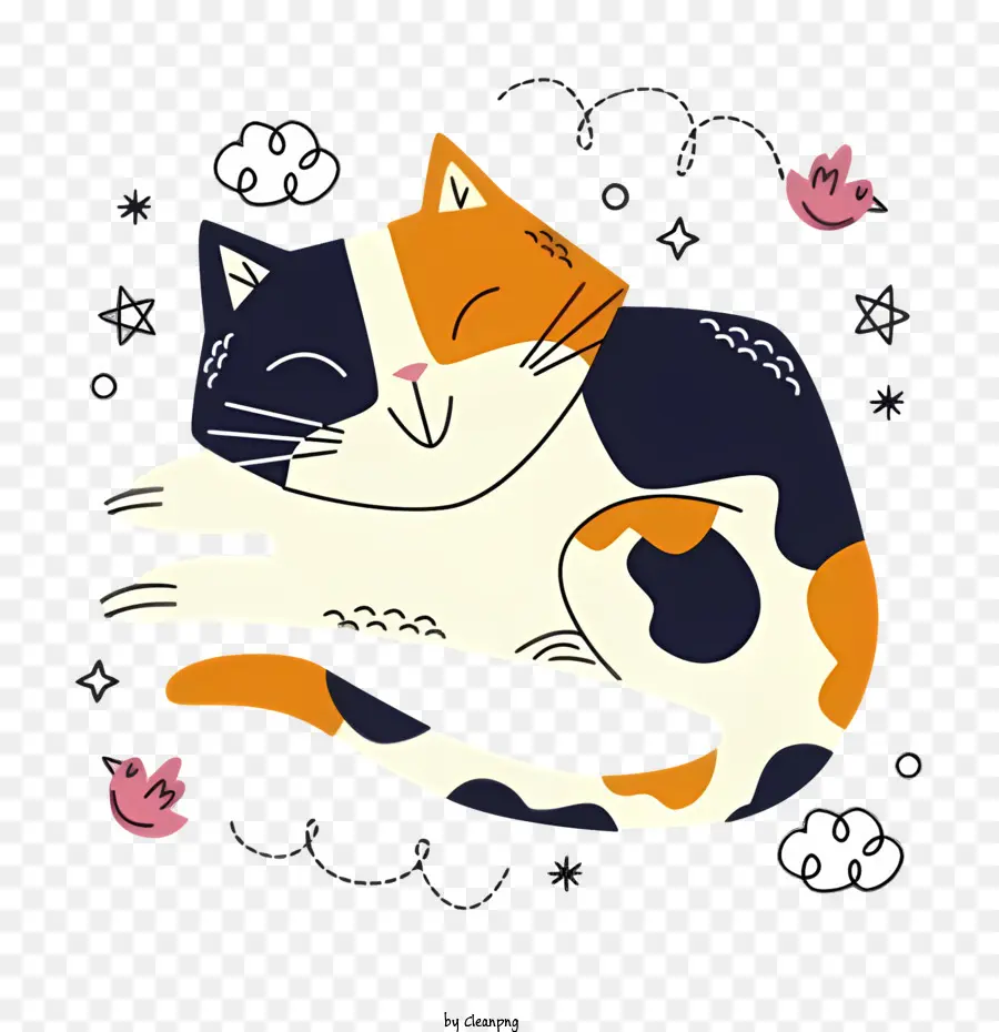 Gato De Desenho Animado，Dois Gatos Abraçados PNG